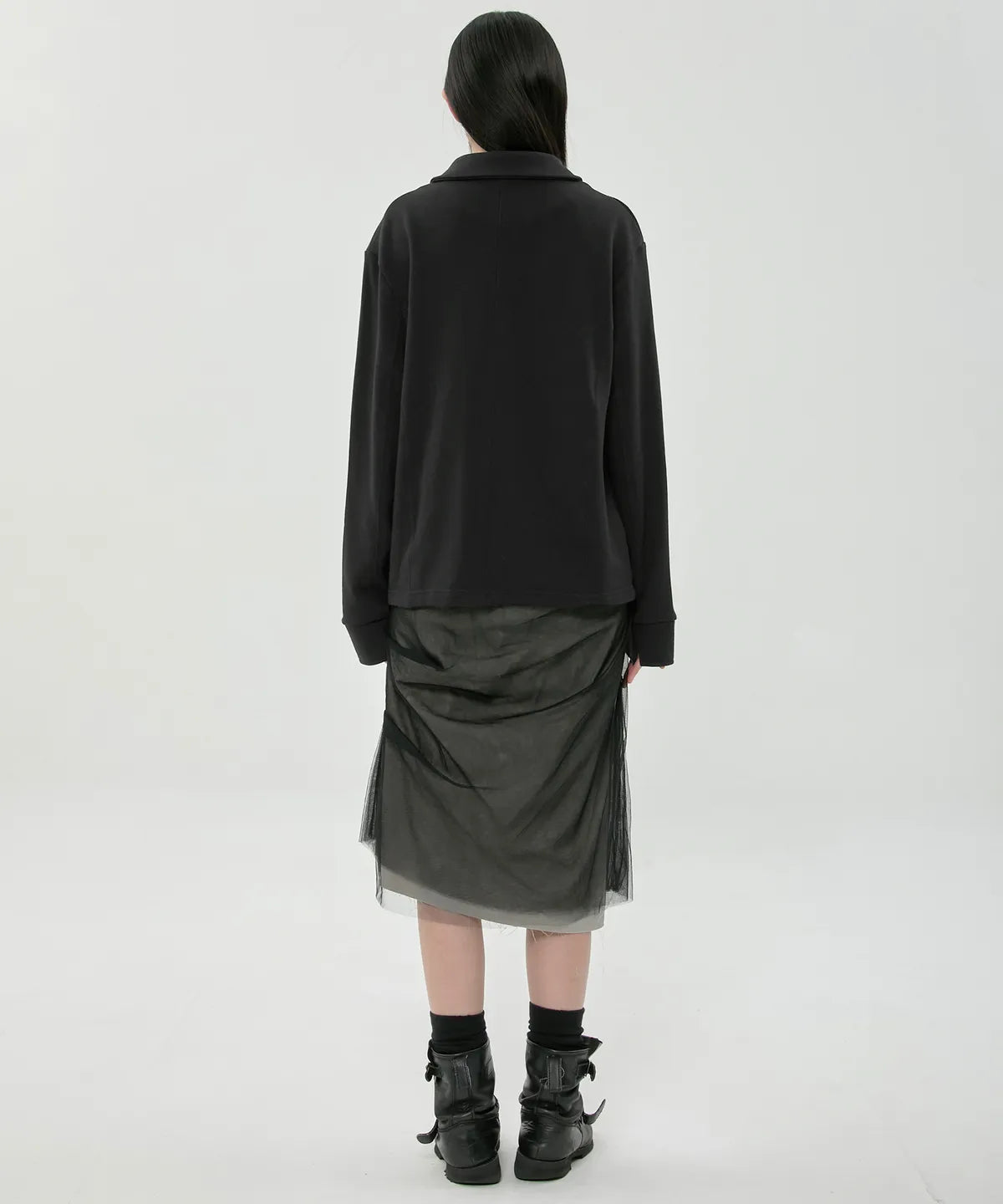 【Flare up】Sheer Layered Midi Skirt