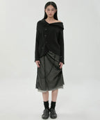 【Flare up】Sheer Layered Midi Skirt