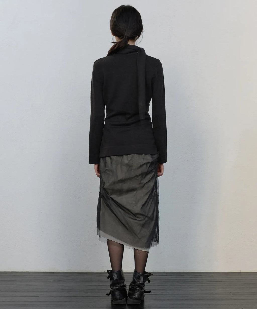 【Flare up】Sheer Layered Midi Skirt