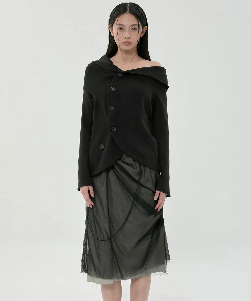 【Flare up】Sheer Layered Midi Skirt