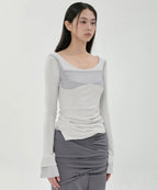 【Flare up】Layered Sculpted Long Sleeve - 3 colors