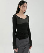 【Flare up】Layered Sculpted Long Sleeve - 3 colors