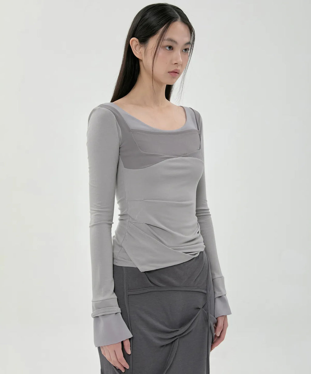 【Flare up】Layered Sculpted Long Sleeve - 3 colors