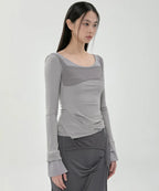 【Flare up】Layered Sculpted Long Sleeve - 3 colors