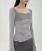 【Flare up】Layered Sculpted Long Sleeve - 3 colors