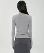 【Flare up】Draped Mock Neck Long Sleeve - 4 colors