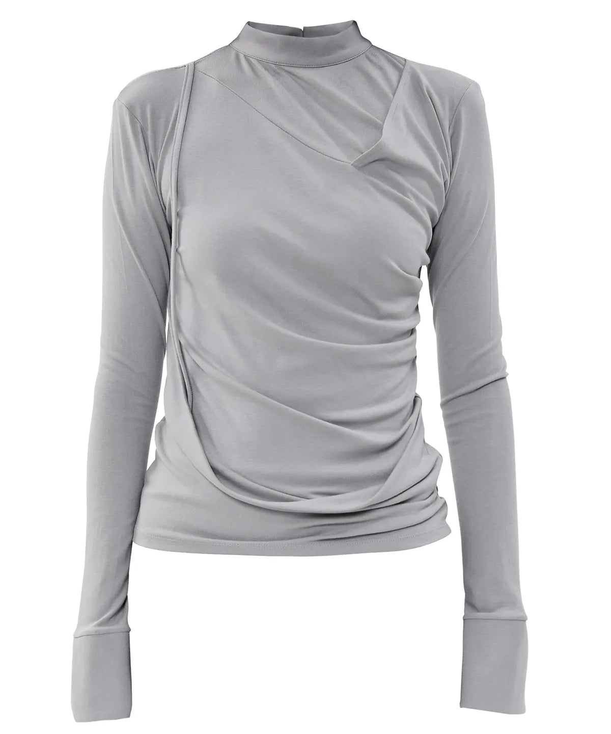 【Flare up】Draped Mock Neck Long Sleeve - 4 colors