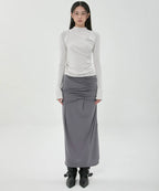 【Flare up】Draped Mock Neck Long Sleeve - 4 colors