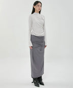 【Flare up】Draped Mock Neck Long Sleeve - 4 colors
