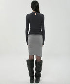 【Flare up】Draped Mock Neck Long Sleeve - 4 colors