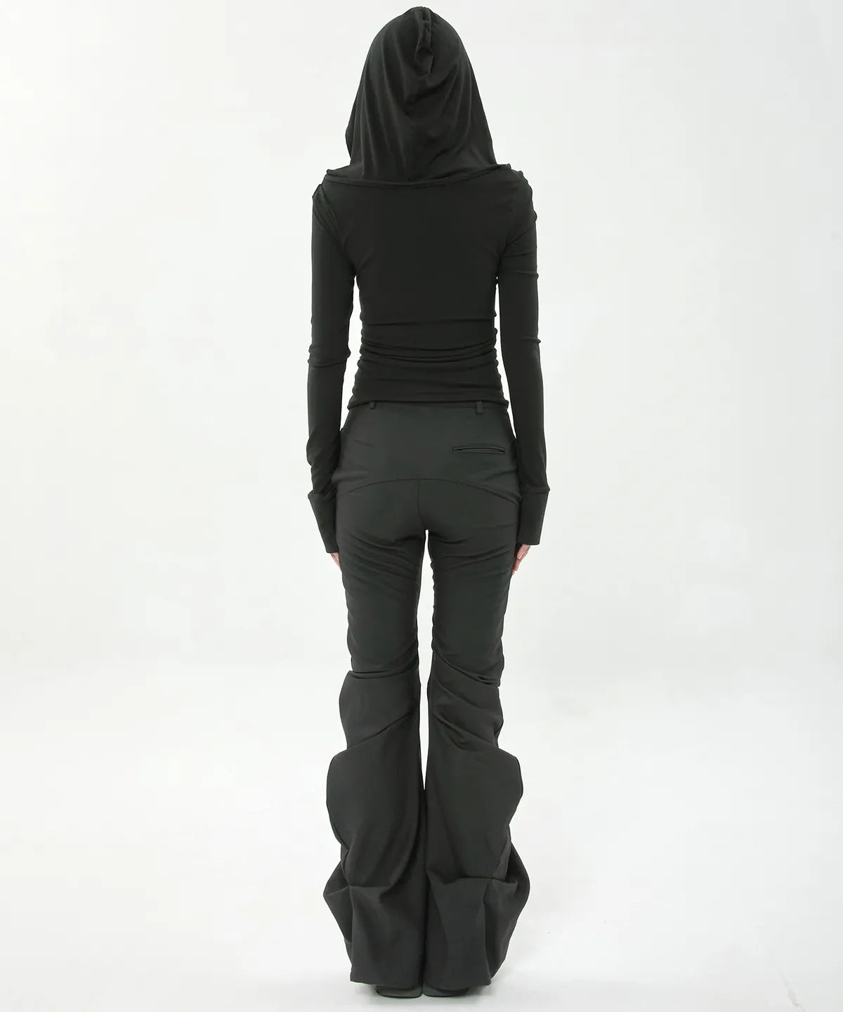 【Flare up】Asymmetrical Snap Long Sleeve Hoodie - 2 colors