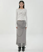【Flare up】Asymmetrical Snap Long Sleeve Hoodie - 2 colors