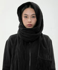 【Flare up】Hoodie Muffler - Black