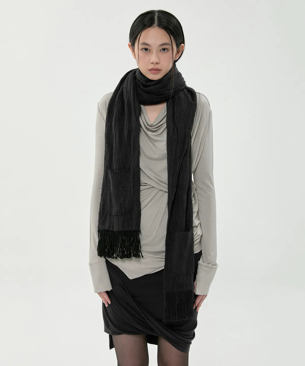 【Flare up】Hoodie Muffler - Black