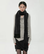 【Flare up】Hoodie Muffler - Black