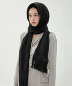 【Flare up】Hoodie Muffler - Black