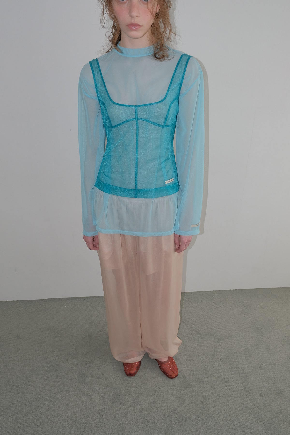【overdue flair】MESH CORSET SLEEVELESS - 2 colors