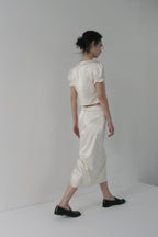 【overdue flair】JACQUARD CROP BLOUSE