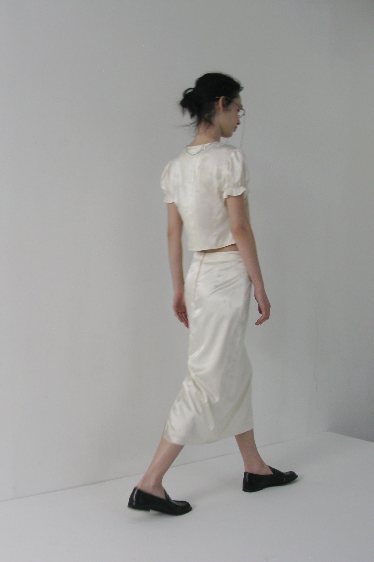 【overdue flair】JACQUARD CROP BLOUSE