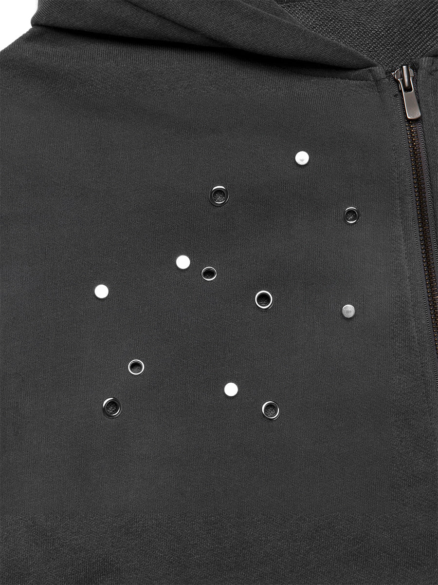 【3hreeto8ighty】EYELET POCKET HOODIE ZIP-UP - 2 colors