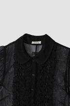 【overdue flair】VICTORIAN FRILL MESH BLOUSE - 2 colors