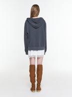 【3hreeto8ighty】EYELET POCKET HOODIE ZIP-UP - 2 colors