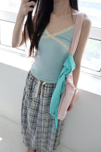 【hippie dippy】撞色拼接蕾絲背心 - 4 colors