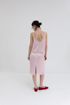【overdue flair】 LACE SATIN MIDI SKIRT - 2 colors