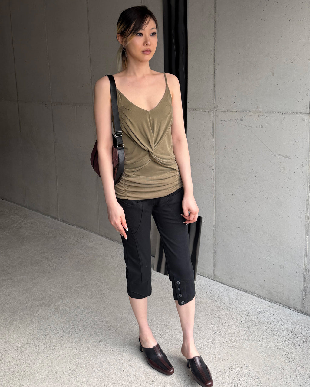 【mschief】TWIST DRAPED SLEEVELESS - 3 colors