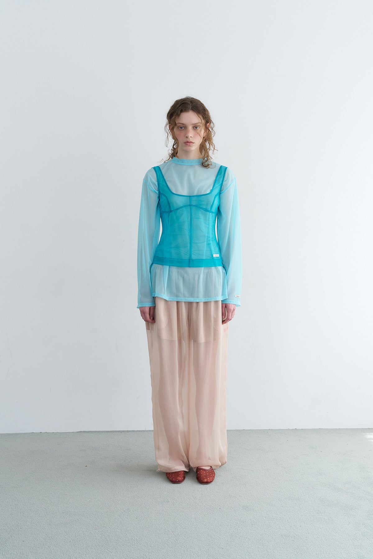 【overdue flair】MESH CORSET SLEEVELESS - 2 colors