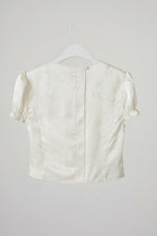 【overdue flair】JACQUARD CROP BLOUSE