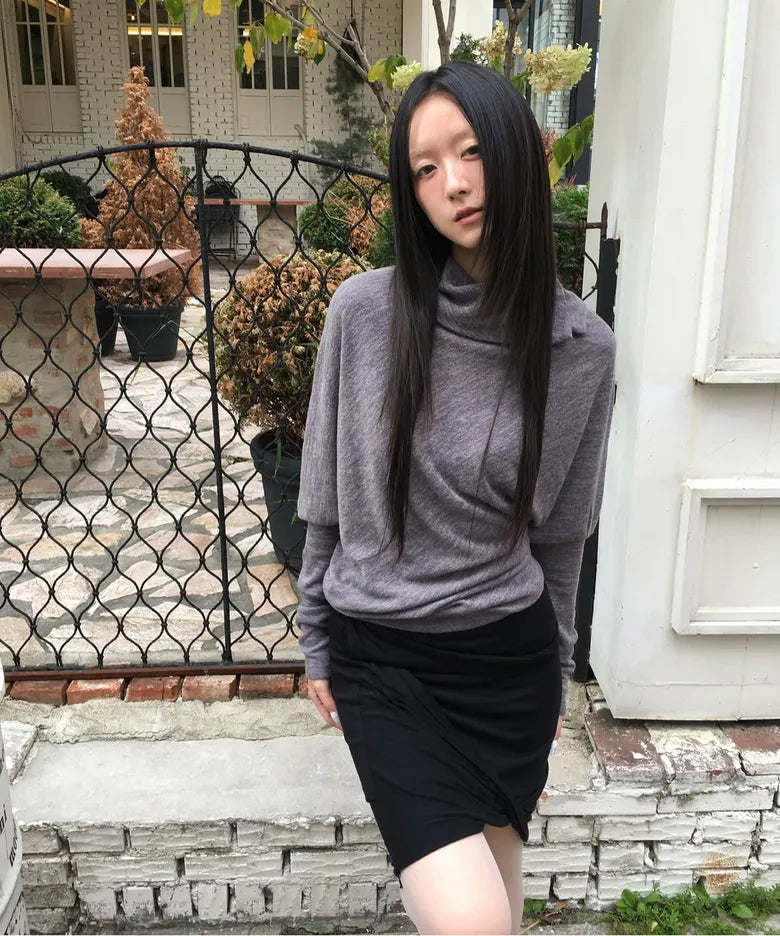 【Flare up】Asymmetrical Midi Skirt  - 2 colors