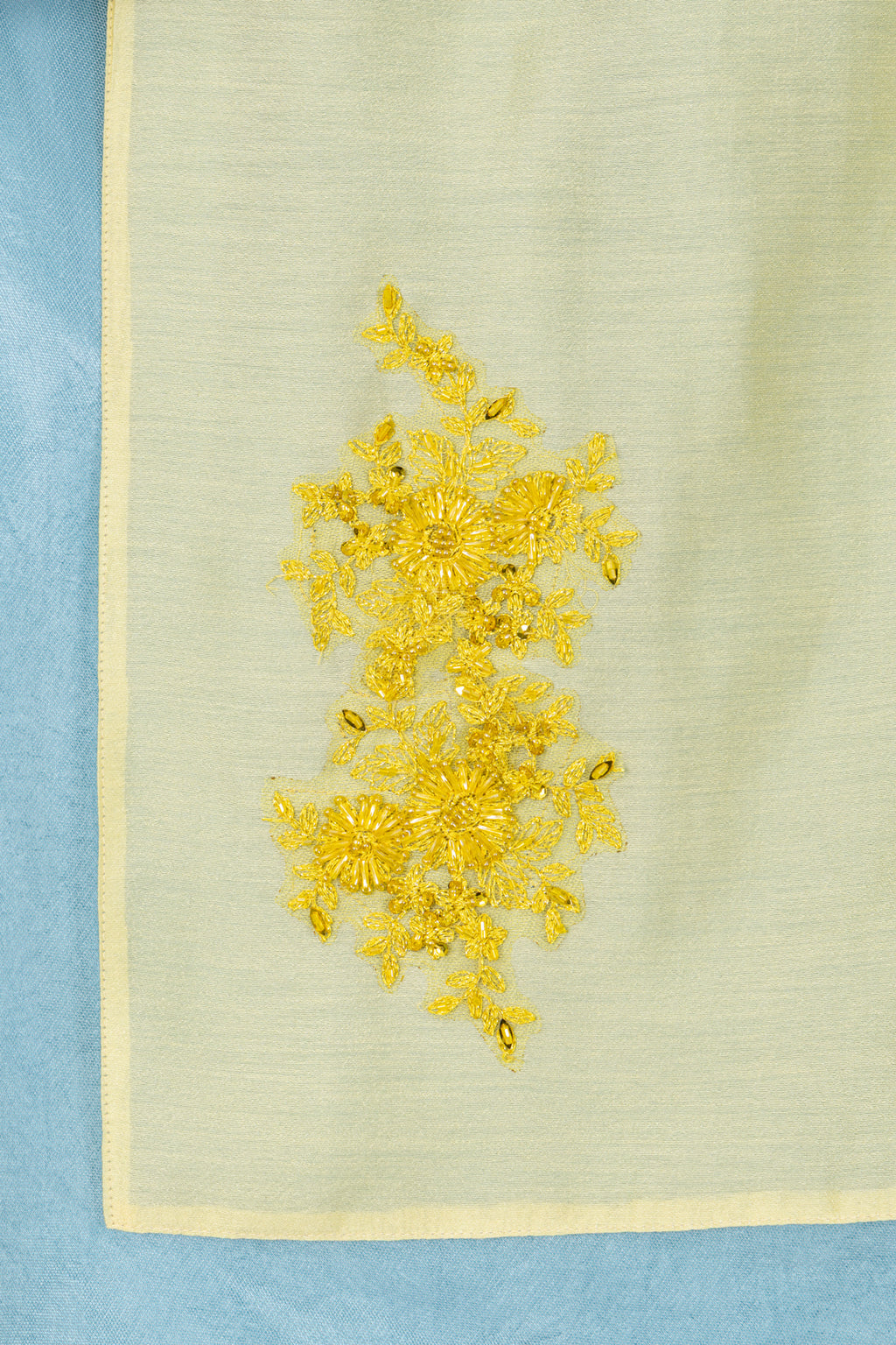 【overdue flair】BEADED LAYERED WRAP SKIRT - YELLOW/BLUE