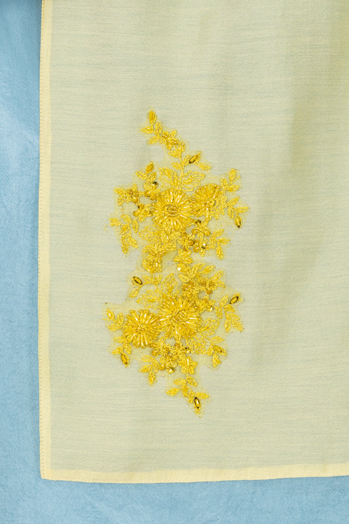 【overdue flair】BEADED LAYERED WRAP SKIRT - YELLOW/BLUE