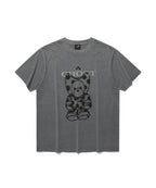 【niceghostclub】devil bear doll pigment dyed tee [ charcoal / pink ]