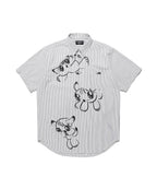 【niceghostclub】baby guardians stripe big big half shirt [ blue / gray ]