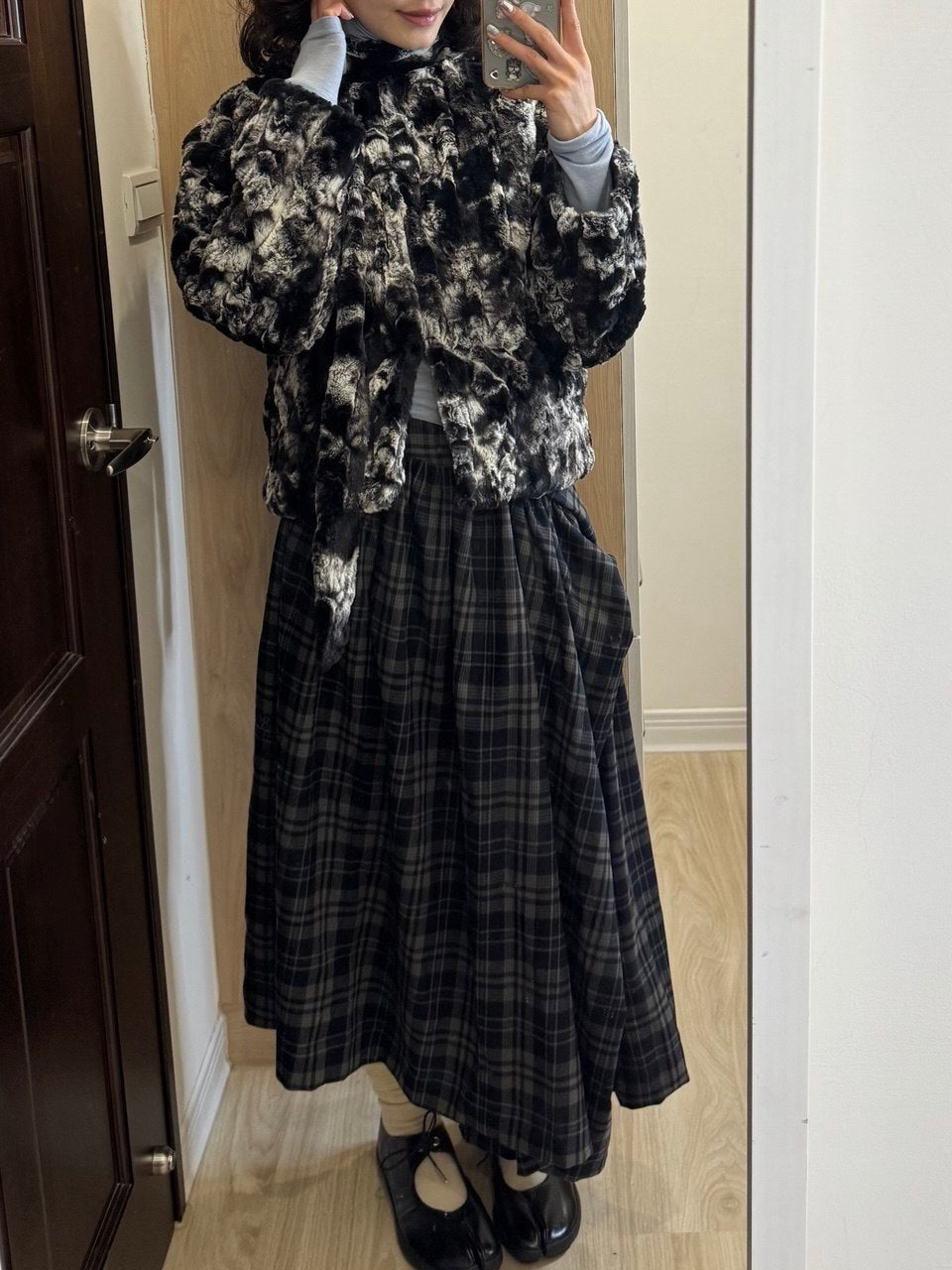 【Flare up】Scarf Fur Jacket