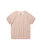 【niceghostclub】FFATS flower puff shirring tee [ mix ]
