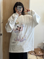 【niceghostclub】3eyes dog big big tee [brown / white]