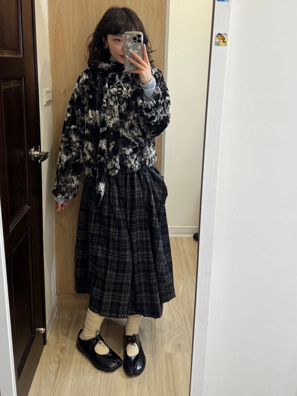 【Flare up】Scarf Fur Jacket