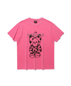 【niceghostclub】devil bear doll pigment dyed tee [ charcoal / pink ]