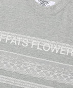 【niceghostclub】FFATS flower logo lace tee [ grey ]