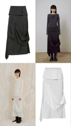 【Flare up】Drape Layered Maxi Skirt [Black]