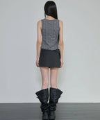 【Flare up】Crinkled Sleeveless [Black / White / Gray]