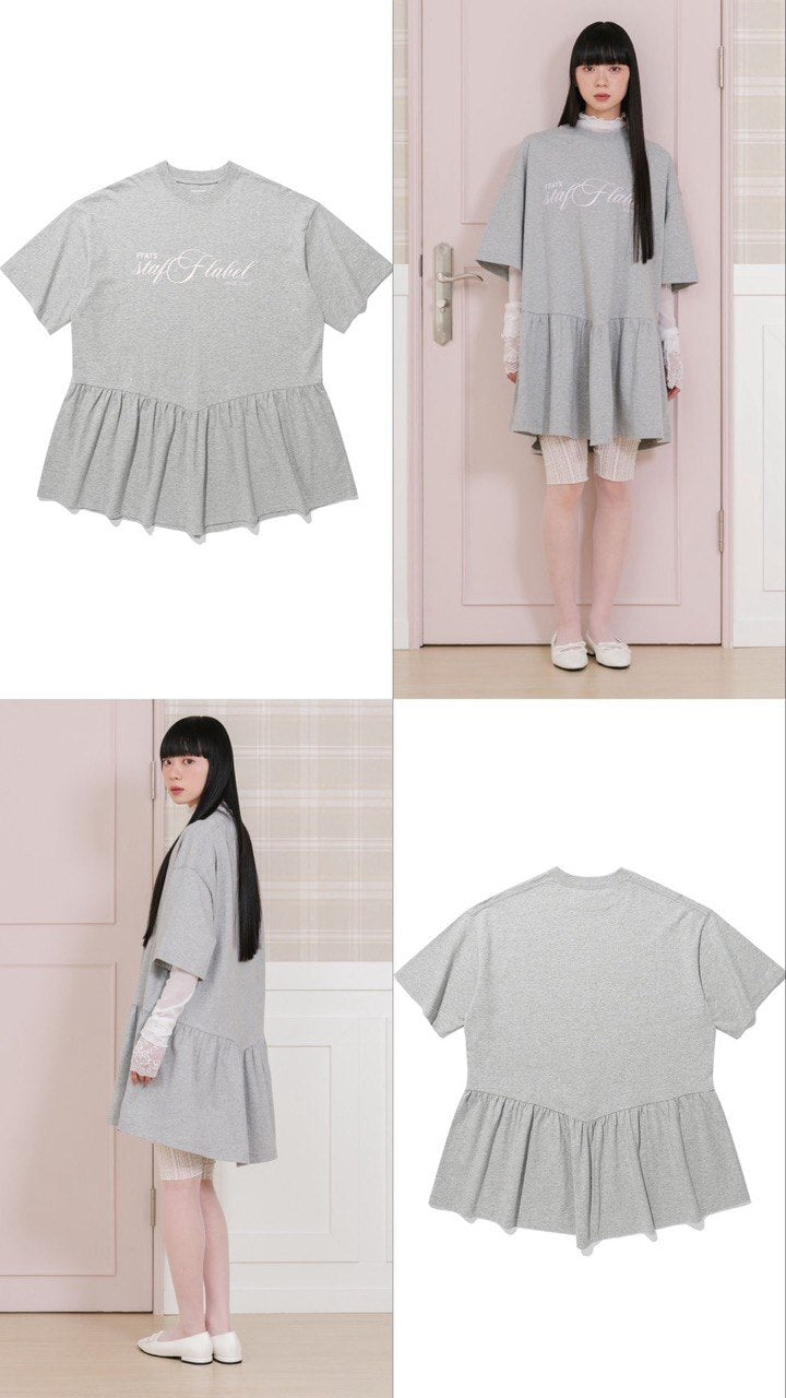 【niceghostclub】FFATS sailor dress big big tee [ grey ]