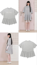 【niceghostclub】FFATS sailor dress big big tee [ grey ]