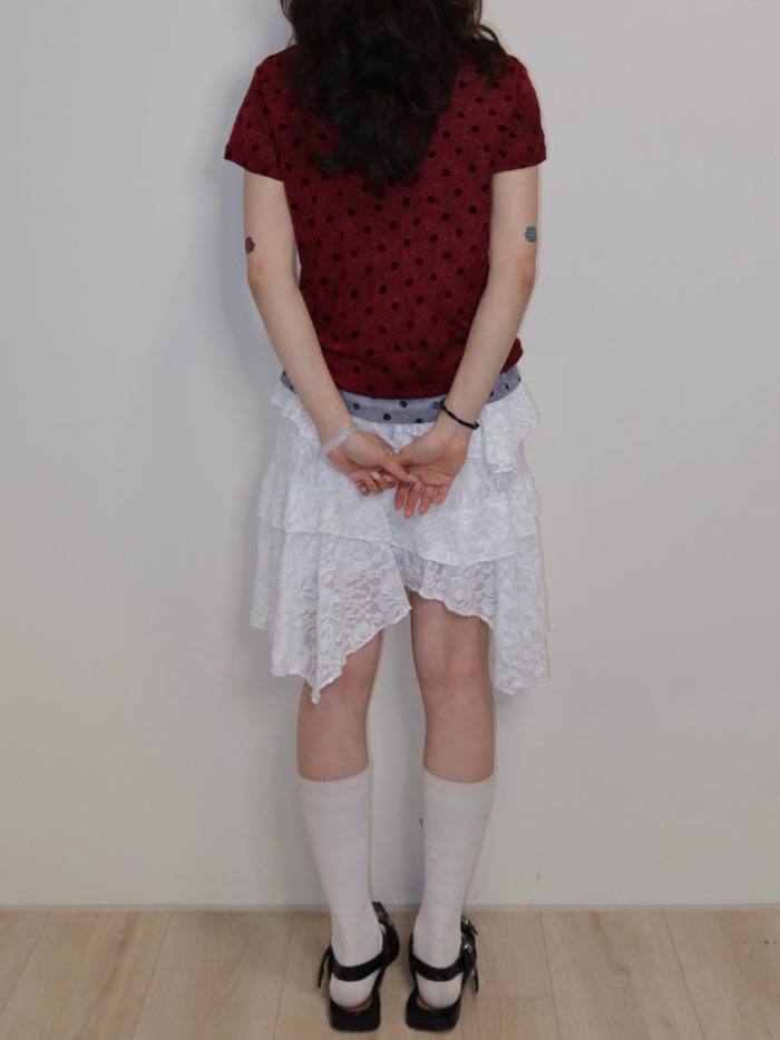 手染透明感圓點短T