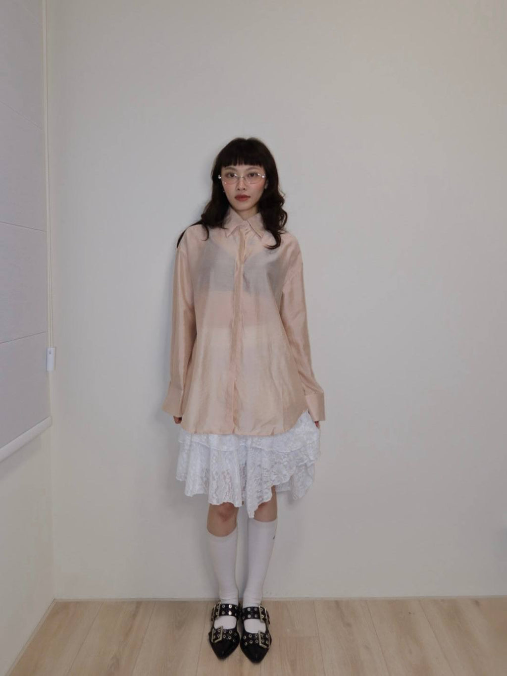 兩件式透明感襯衫