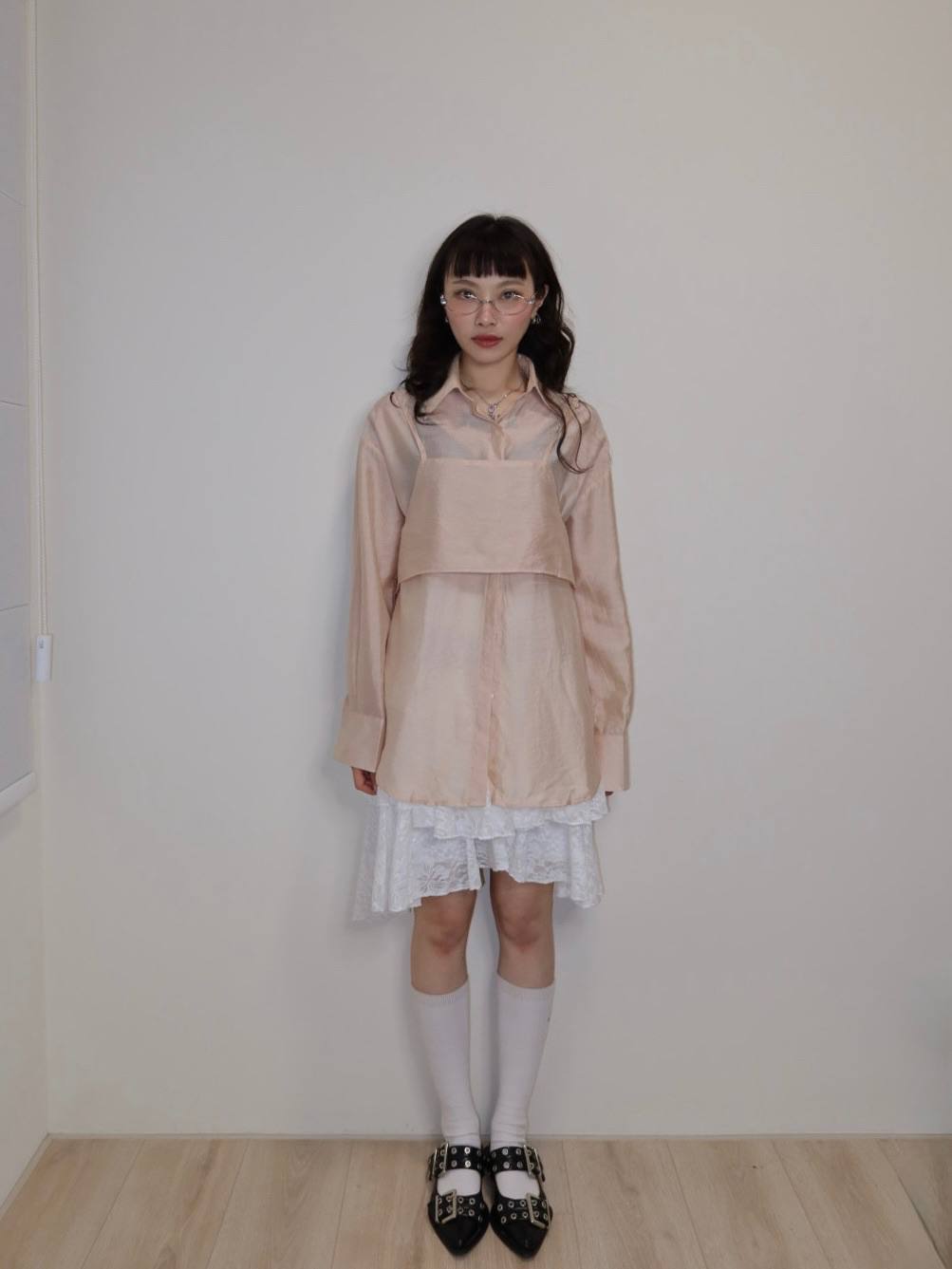 兩件式透明感襯衫