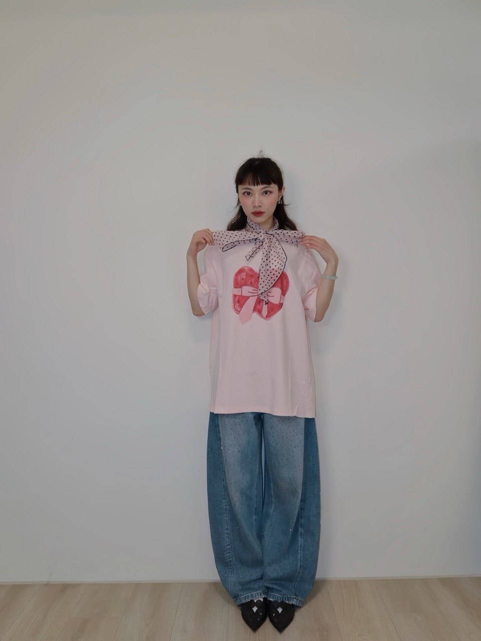 蘋果蝴蝶結oversized T